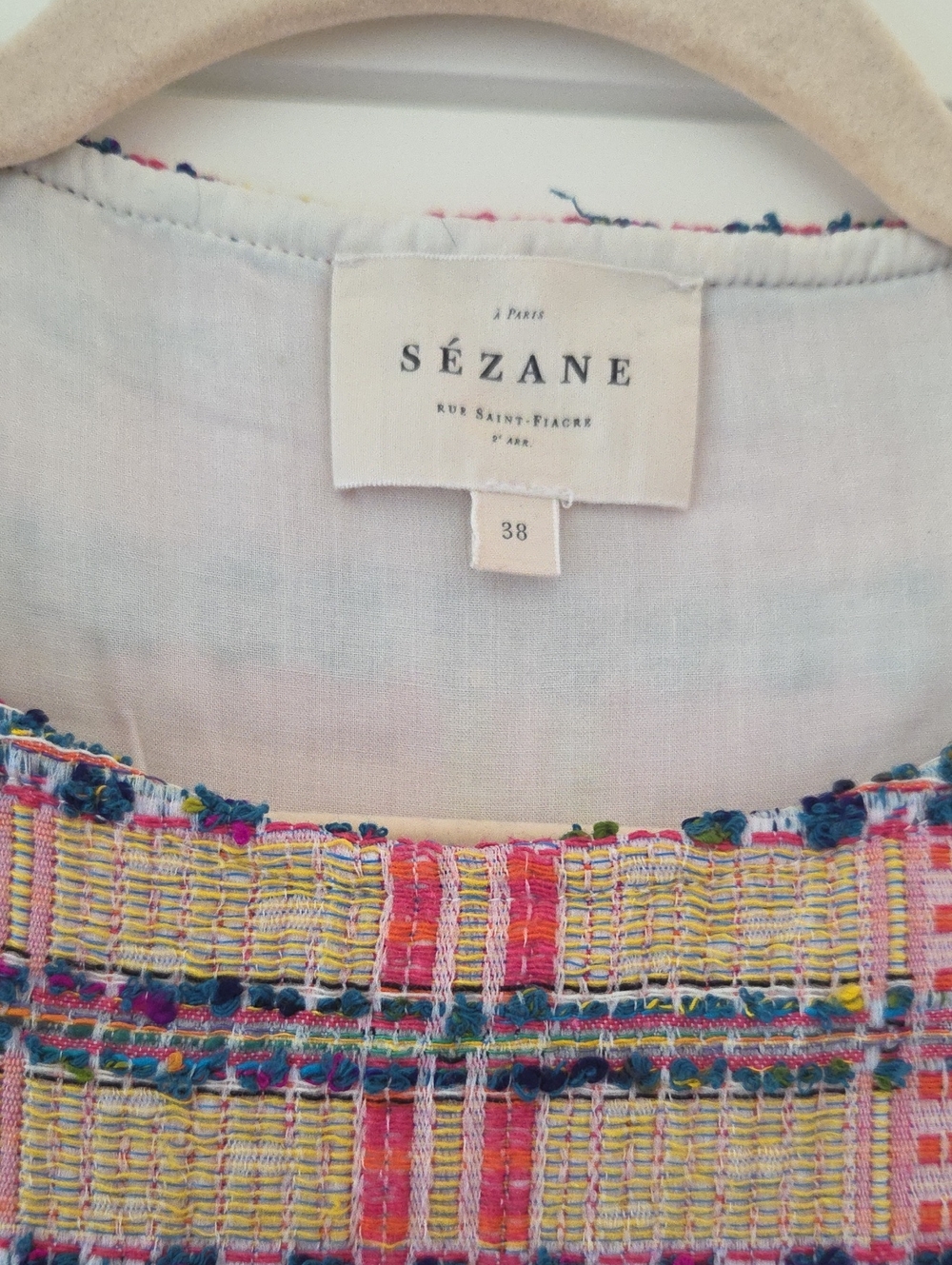 Sezane Pink Multi Tweed Shift Dress- Size 38/6 - Picture 2 of 5